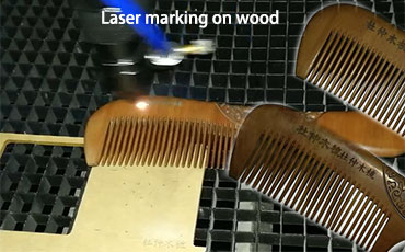 Co2 Laser Marking engraving on Wood Comb 